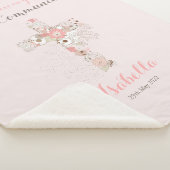 Rosa Blumenkreuz Sherpadecke (3/4)