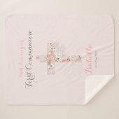 Rosa Blumenkreuz Sherpadecke (Vorderseite (Horizontal))