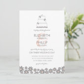 Rosa Blumenkuchen Einladung (Stehend Vorderseite)