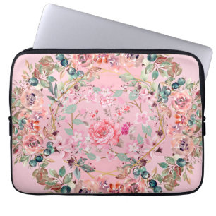 Rosa Blumenkunst, rosa Blumenreste Laptopschutzhülle