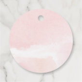 Rosa Blumenkürbis, goldene Babydusche Geschenkanhänger (Rückseite)