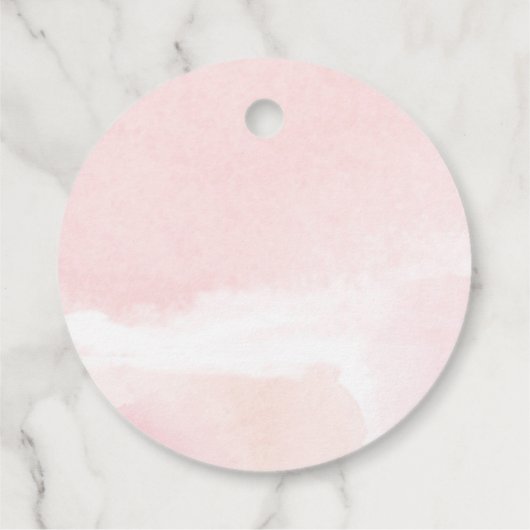 Rosa Blumenkürbis, goldene Babydusche Geschenkanhänger (Rückseite)