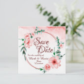 Rosa Blumenladen Save the Date Einladung (Stehend Vorderseite)