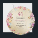 Rosa Blumenland Gold 40. Geburtstag Party Einladung<br><div class="desc">Pink Floral Country Gold 40. Geburtstag Party Einladung Matching Kollektion in Niche und Nest Shop Design Courtesy von www.createthecut.com</div>