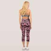 Rosa Blumenleggings Capri Leggings (Rückseite)