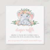 Rosa Blumenlephant Winddusche Windelwanne Windelwa Begleitkarte (Vorderseite)