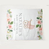 Rosa Blumenmädchen-Babydusche Wandteppich (Vorderseite (Horizontal))