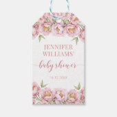 Rosa Blumenmädchen Dusche danke Geschenketiketten Geschenkanhänger (Vorderseite)
