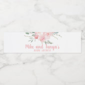 Rosa Blumenmädchen duschen Wasserflaschen Etikette Wasserflaschenetikett (Einzelnes Label)