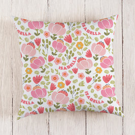 Rosa Blumenmädchen Name Pillow Kissen