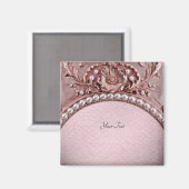 Rosa Blumenmagnet Magnet (Vorderseite/Rückseite)