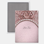 Rosa Blumenmagnet Magnet (Vorderseite/Rückseite)