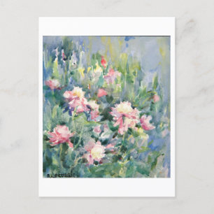 Rosa Blumenmalerei-Postkarte Postkarte