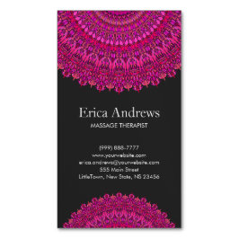 Rosa BlumenMandala-Verzierung Magnetische Visitenkarte