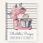 Rosa Blumenmischung Rezept Notizblock (Vorderseite)