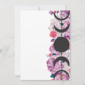 Rosa Blumenmoon Phase Wiccan Handfasts Einladung (Rückseite)