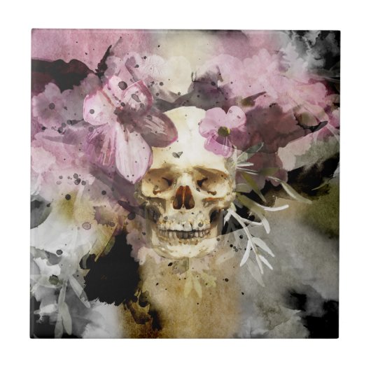 Rosa Blumenmoor Fliese (Vorderseite)