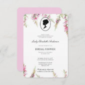 Rosa Blumenmotiv, Brautkaffee-Notfall Einladung (Vorne/Hinten)
