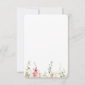 Rosa Blumenmotiv, Brautkaffee-Notfall Einladung (Rückseite)