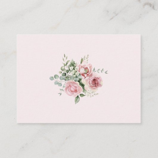 Rosa Blumenmotiv Coquette Booking Request Begleitkarte (Rückseite)