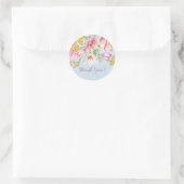 Rosa Blumenmotiv danke Ihnen Aufkleber (Tasche)