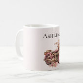 Rosa Blumenmotorrad Kaffeetasse (Vorderseite Links)