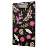 Rosa Blumenmotte | Moth Clipboard Klemmbrett (Links)