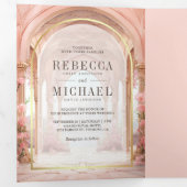 Rosa Blumenmuseum Monte San Giorgio Dreifach Gefaltete Einladung (Innen Erste Seite)