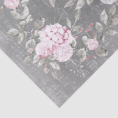 Rosa Blumenmusik Grau Seidenpapier (Ausschnitt)