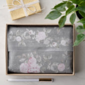 Rosa Blumenmusik Grau Seidenpapier (Geschenk)