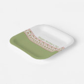 Rosa Blumenmuster auf dem Quadrat Pappteller (Gewinkelt)