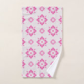 Rosa Blumenmuster Badhandtuch Set (Handtuch)