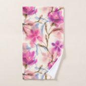 Rosa Blumenmuster Badhandtuch Set (Handtuch)