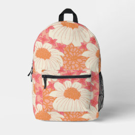 Rosa Blumenmuster Bedruckter Rucksack