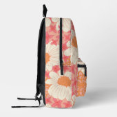 Rosa Blumenmuster Bedruckter Rucksack (Links)