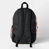 Rosa Blumenmuster Bedruckter Rucksack (Rückseite)