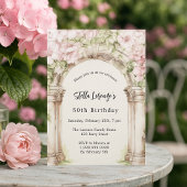 Rosa Blumenmuster Beige Geburtstagsfeier