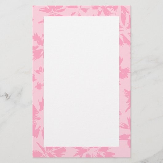 Rosa Blumenmuster. Briefpapier (Vorderseite)