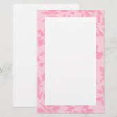 Rosa Blumenmuster. Briefpapier (Vorne/Hinten)