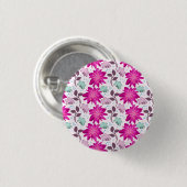 Rosa Blumenmuster Button (Vorne & Hinten)