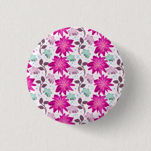 Rosa Blumenmuster Button