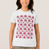 Rosa Blumenmuster Design-29500 Plus Size T - Shirt (Vorderseite)