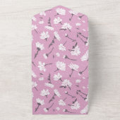 Rosa Blumenmuster-Design - Elegante Blume Art All In One Einladung (Außenbereich)