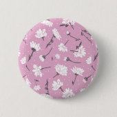 Rosa Blumenmuster-Design - Elegante Blume Art Button (Vorderseite)