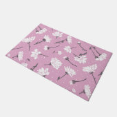 Rosa Blumenmuster-Design - Elegante Blume Art Fußmatte (Schrägansicht)