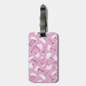 Rosa Blumenmuster-Design - Elegante Blume Art Gepäckanhänger (Rückseite vertikal)