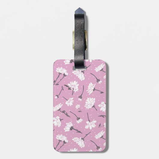 Rosa Blumenmuster-Design - Elegante Blume Art Gepäckanhänger (Rückseite vertikal)