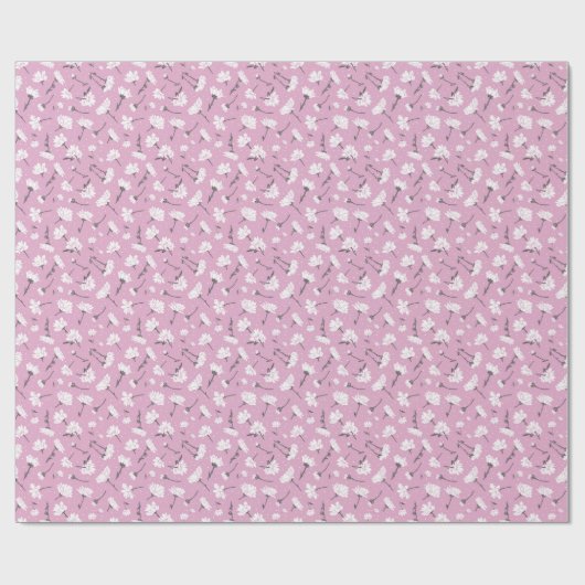 Rosa Blumenmuster-Design - Elegante Blume Art Geschenkpapier (Flach)