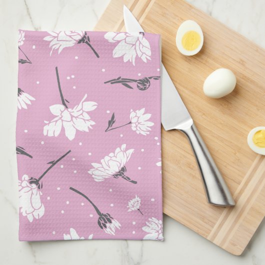 Rosa Blumenmuster-Design - Elegante Blume Art Geschirrtuch (Viertel Falte)