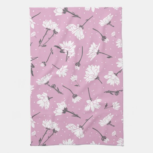 Rosa Blumenmuster-Design - Elegante Blume Art Geschirrtuch (Vertikal)